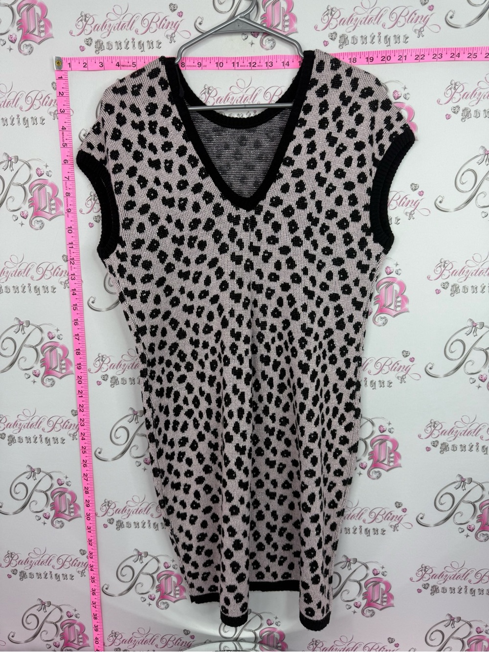 Mariposa dress Pink and Black Leopard-Print Midi Knit Dress sparkly